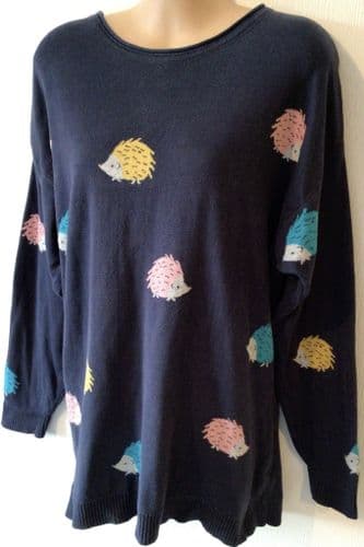 FRUGI BLOOM ORGANIC NAVY HEDGEHOG NURSING JUMPER SIZE 18
