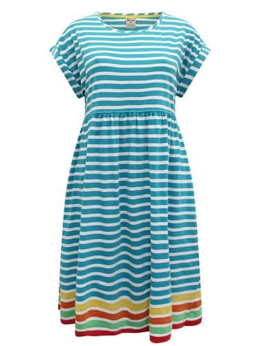 FRUGI BLOOM TEAL STRIPE ORGANIC MATERNITY JERSEY DRESS NEW SIZES 12 & 14