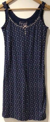 FRUGI ORGANIC BLUE FLORAL PRINT MATERNITY & NURSING NIGHTDRESS SIZE M 10