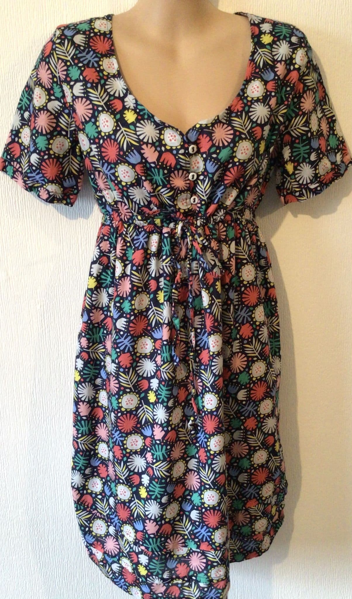 FRUGI ORGANIC COTTON FLORAL MATERNITY NURSING DRESS NEW SIZE M 12-14