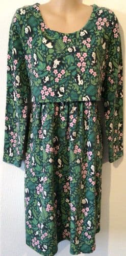 FRUGI ORGANIC GREEN PANDA MATERNITY & NURSING DRESS SIZE 12