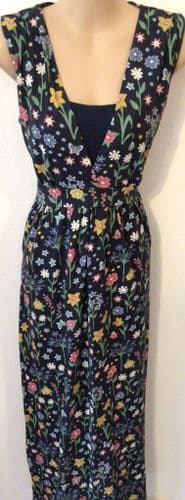 FRUGI ORGANIC NAVY FLORAL MAXI NURSING DRESS SIZE L 16/18