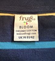FRUGI ORGANIC NAVY RAINBOW STRIPE WRAP MATERNITY/NURSING DRESS NEW SIZE 14