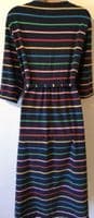 FRUGI ORGANIC NAVY RAINBOW STRIPE WRAP MATERNITY/NURSING DRESS SIZE 16