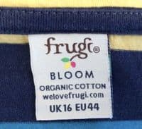 FRUGI ORGANIC NAVY RAINBOW STRIPE WRAP MATERNITY/NURSING DRESS SIZE 16