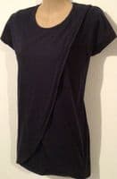 FRUGI ORGANIC NAVY WRAP NURSING T-SHIRT TOP SIZE L 14