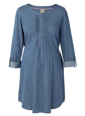 FRUGI ROISIN ORGANIC COTTON DENIM MATERNITY & NURSING TUNIC SHIRT BNWT SIZE 8