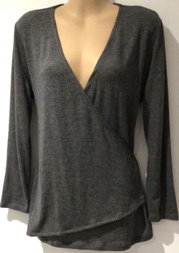 GAP GREY WRAP KNIT JUMPER SIZE M 12