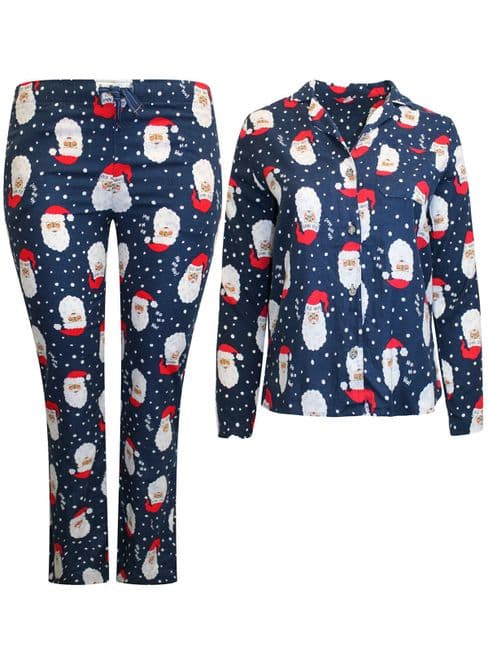 GAP OLD NAVY NAVY SANTA PRINT FLANNEL PYJAMA SET NEW SIZES 10-20