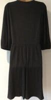 GEORGE BLACK RIBBED WRAP MIDI DRESS BNWT SIZE 14