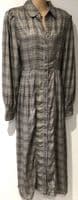 GEORGE GREY CHECKED BUTTON MAXI SHIRT DRESS NEW SIZES 8-16