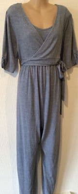 GEORGE MATERNITY BLUE SOFT WRAP LOUNGEWEAR ONESIE BNWT SIZE 16