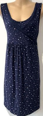 GEORGE NAVY STAR MATERNITY/NURSING NIGHTDRESS SIZE 8/10