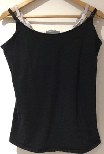 GEORGE SET OF 2 STRAPPY BLACK/WHITE NURSING VEST TOPS SIZE 12