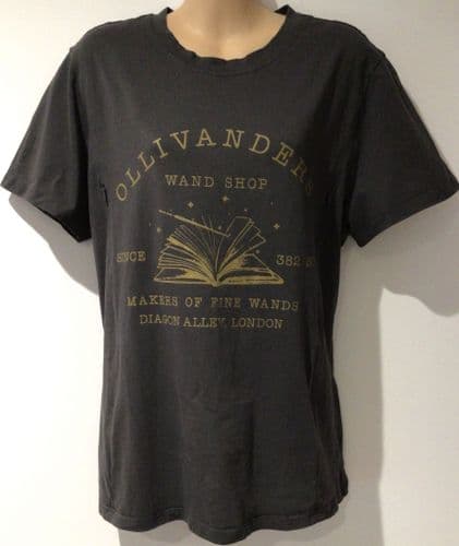 GIFTIFY MAMA CHARCOAL OLLIVANDERS WAND SHOP NURSING TOP SIZE L 14