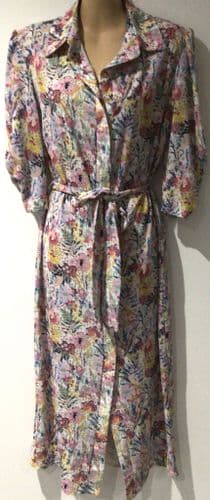 GIRLS ON FILM/ LITTLE MISTRESS IVORY FLORAL SHIRT DRESS BNWT SIZE 12