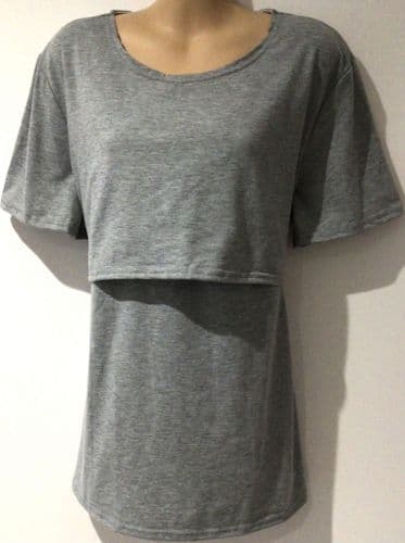 GREY FLAP FRONT NURSING T-SHIRT SIZE XL 16/18
