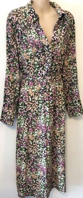 H&M FLORAL MIDAXI SHIRT DRESS SIZE XL 16/18