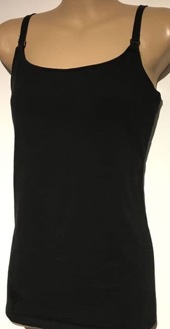 H&M MAMA BLACK BASIC NURSING VEST TOP SIZE S 8-10