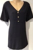 H&M MAMA BLACK BUTTON TOP SIZE L 14