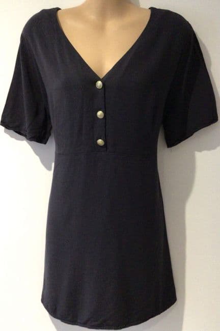 H&M MAMA BLACK BUTTON TOP SIZE L 14