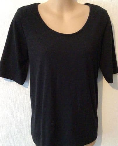 H&M MAMA BLACK CROP NURSING TOP SIZE L 14