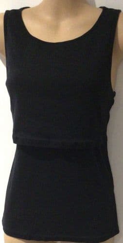 H&M MAMA BLACK FLAP NURSING VEST TOP SIZE L 12/14