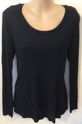 H&M MAMA BLACK LONG SLEEVED NURSING T-SHIRT TOP SIZE L 14/16