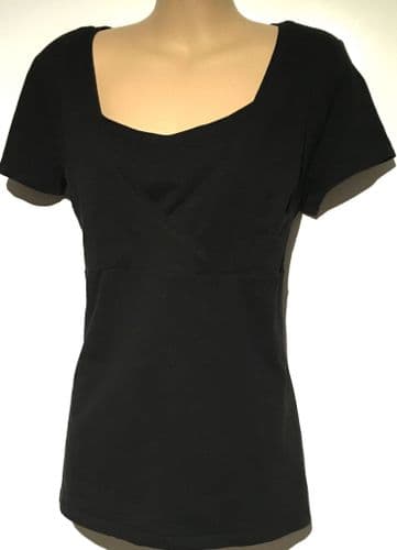 H&M MAMA BLACK NURSING SHORT SLEEVE TOP S 8/10