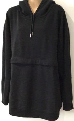 H&M MAMA BLACK NURSING ZIP OVERSIZED HOODIE SIZE XL 18/20