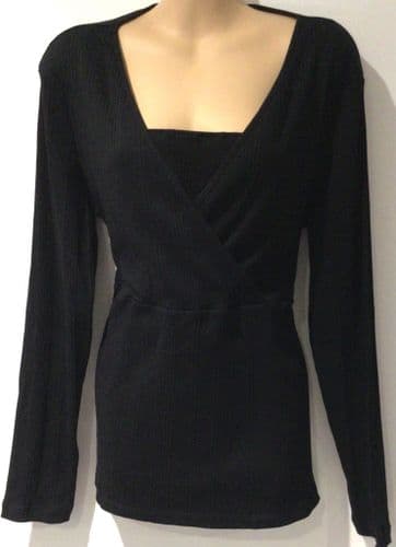 H&M MAMA BLACK RIBBED NURSING LONG SLEEVE TOP BNWT SIZE XL 16/18