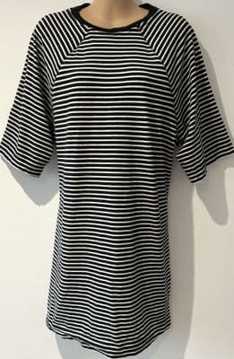 H&M MAMA BLACK STRIPE MATERNITY/NURSING TUNIC DRESS SIZE M 12/14