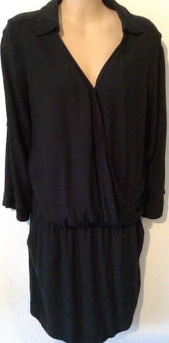 H&M MAMA BLACK WRAP NURSING TUNIC DRESS NEW SIZE M 12/14