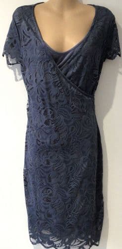 H&M MAMA BLUE LACE WRAP MATERNITY & NURSING DRESS BNWT SIZE M 12
