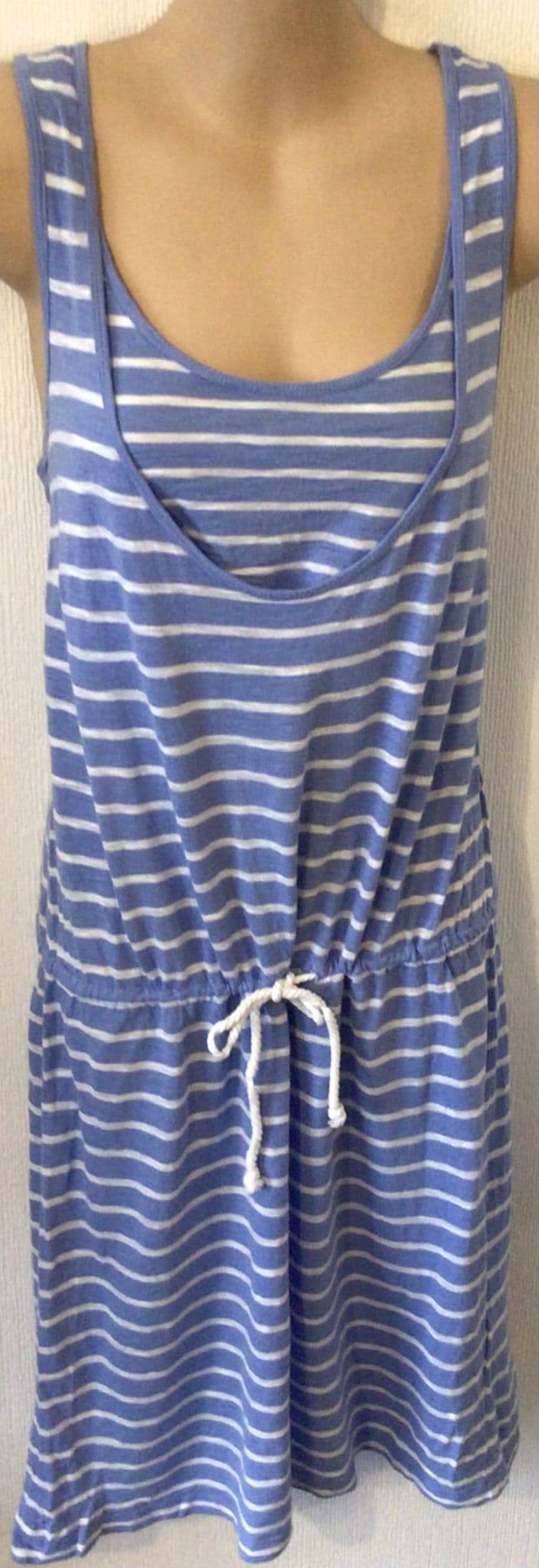 H&M MAMA BLUE STRIPE SUMMER NURSING DRESS SIZE M 12