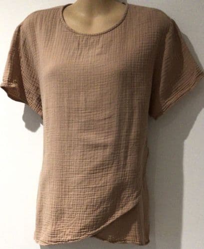 H&M MAMA CORAL CHEESECLOTH WRAP NURSING TOP SIZE M 12/14