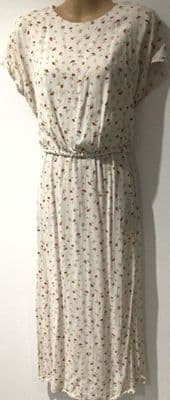 H&M MAMA CREAM DITSY FLORALS NURSING DRESS SIZE L 14/16