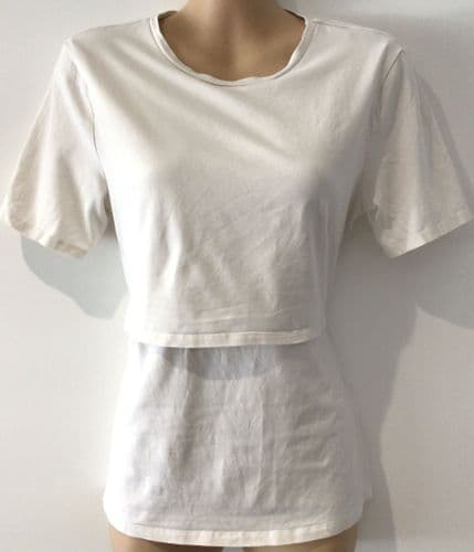H&M MAMA CREAM FLAP JERSEY NURSING TOP SIZE XXL 18-20