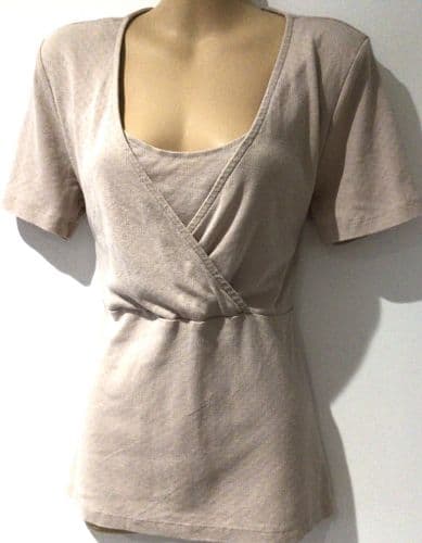 H&M MAMA CREAM POINTELLE NURSING TOP SIZE M 12