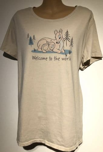 H&M MAMA DISNEY CREAM BAMBI NURSING JERSEY TOP SIZE M 12/14
