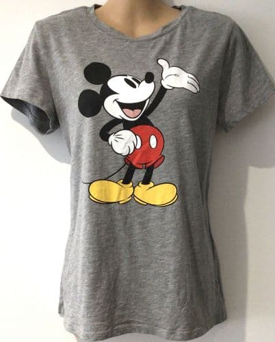 H&M MAMA DISNEY GREY MICKEY MOUSE NURSING T-SHIRT TOP SIZE S 10
