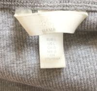 H&M MAMA GREY RIBBED MIDI NURSING DRESS SIZE L 14/16