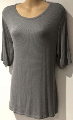 H&M MAMA GREY RIBBED NURSING T-SHIRT TOP SIZE M 12/14