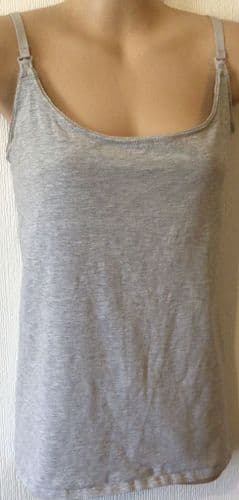 H&M MAMA GREY STRAPPY NURSING VEST TOP SIZE L 12/14
