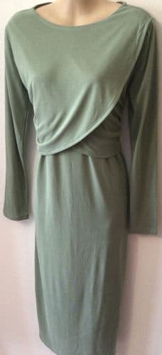 H&M MAMA KHAKI MIDI NURSING DRESS BNWT SIZE M 12-14