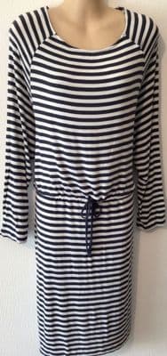 H&M MAMA NAVY STRIPE NURSING JERSEY DRESS SIZE L 14/16
