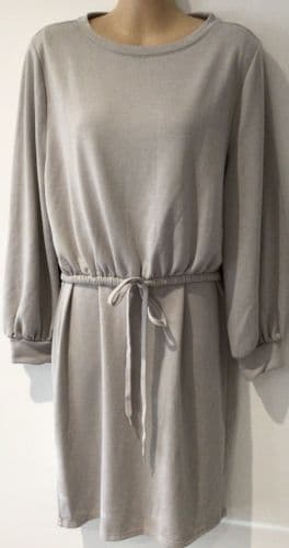 H&M MAMA PALE GREY NURSING SWEATSHIRT DRESS SIZE M/12