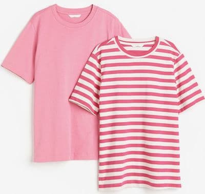 H&M MAMA SET OF 2 PINK RELAXED NURSING TOPS SIZE M 12-14