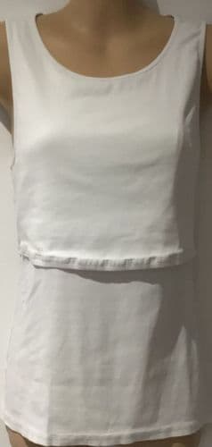 H&M MAMA WHITE FLAP NURSING VEST TOP SIZE L 12/14