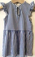 H&M MINI & ME TWINNING SET BLUE STRIPE SHIRT DRESS SIZE L 14/16